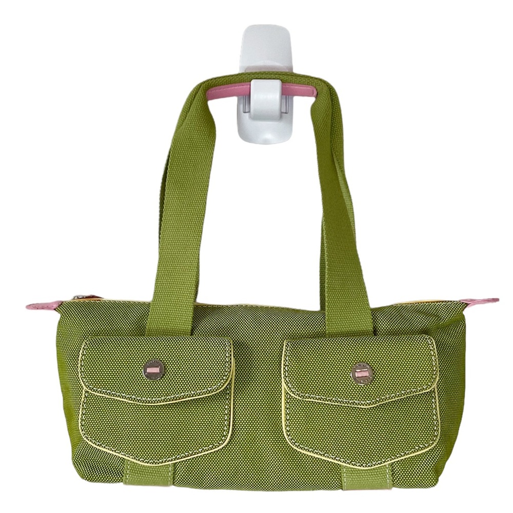 Tommy Hilfiger Y2K Baguette Bag Green With Pink Accents